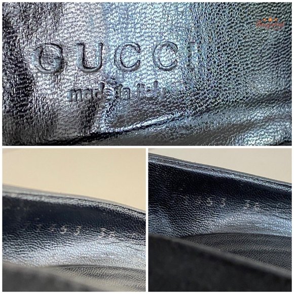 Authentic GUCCI Black Suede Leather Horsebit Peep-Toe Platform Pumps 36C/6C - Picture 7 of 13